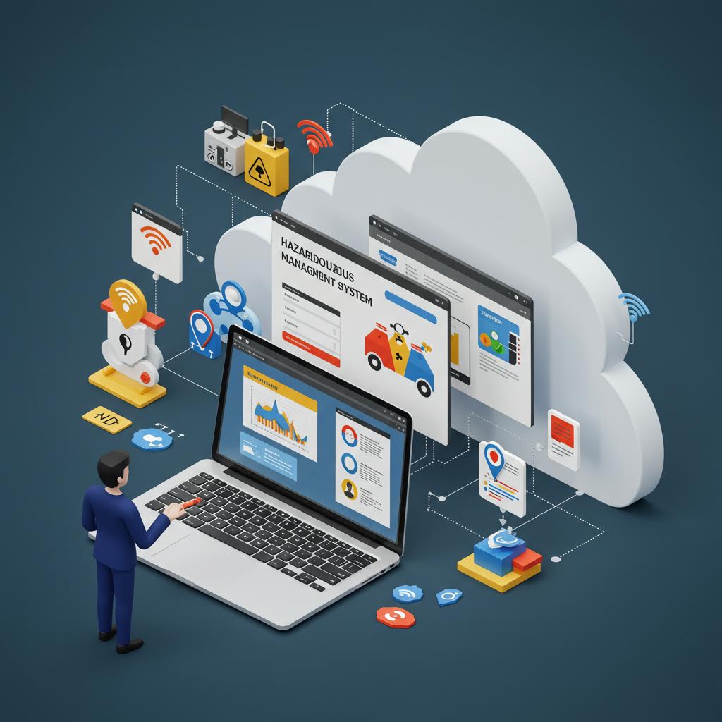 클라우드 환경 위 노트북과 보안 아이콘들이 배치되어 원격 저장과 데이터 보호의 체계를 설명하는 시각적 장면