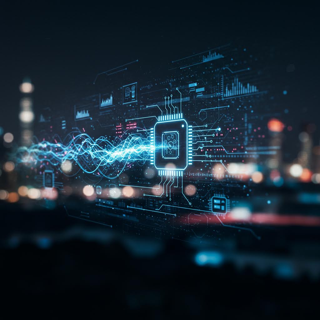 9개의 건설 및 인프라 관련 이미지 그리드. 중장비가 작업하는 건설 현장, 야간 도로, 작업자들이 태블릿을 보는 모습, 홀로그램 인터페이스 등 현장과 디지털 기술이 결합된 스마트 건설 환경을 보여주고 있다.