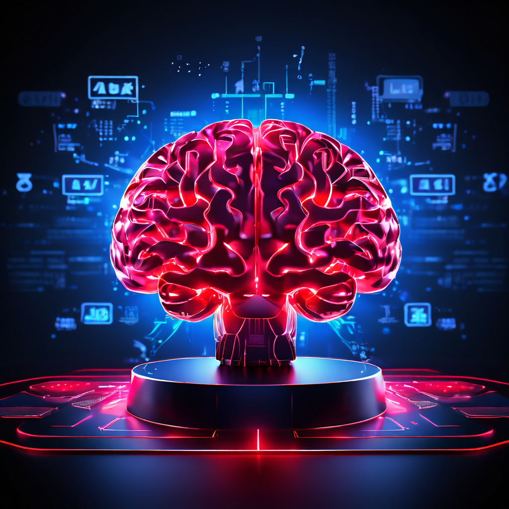 전술판 배경 위로 빛나는 뇌 실루엣과 베팅 전략 기호가 영화적 조명 속에서 선명하게 대비되는 모습