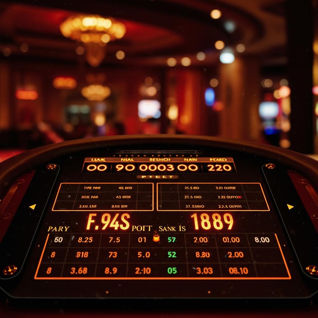 조명이 은은하게 퍼진 실내 공간을 배경으로 전면 패널에 수많은 숫자와 지표가 밝게 표시되어 있으며 화면의 세부 항목들이 서로 구분된 형태로 배열되어 복잡한 데이터 흐름을 직관적으로 보여주는 구성