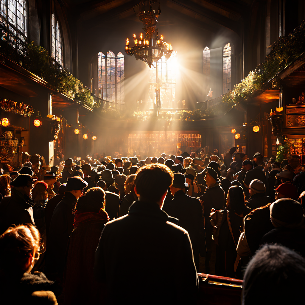 주말 오후의 인파 속, 숨겨진 사연을 암시하는 애틋한 순간을 담은 이미지.