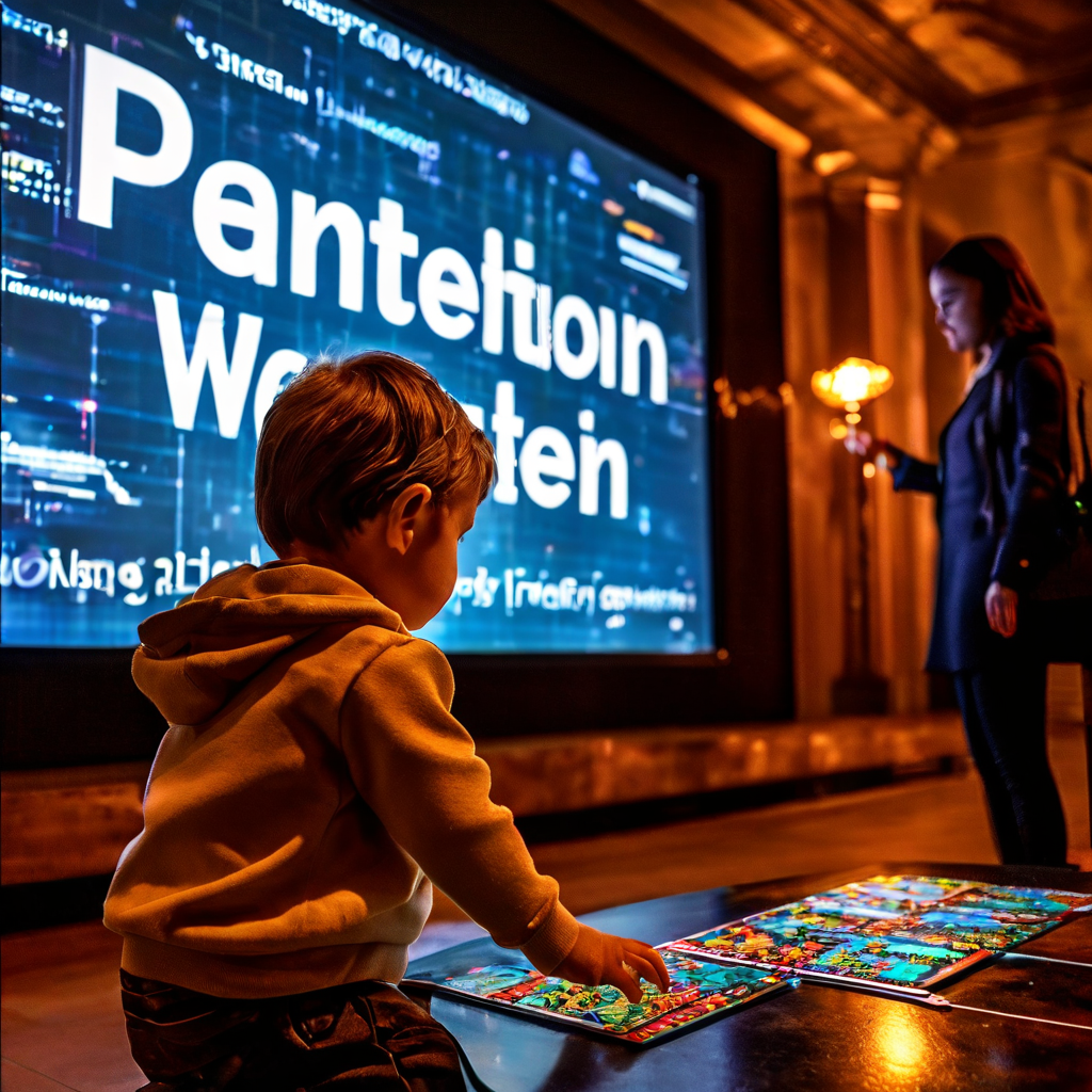 부모 인증이라는 디지털 장벽 앞에서 어려움을 겪는 아이를 묘사하는 이미지.