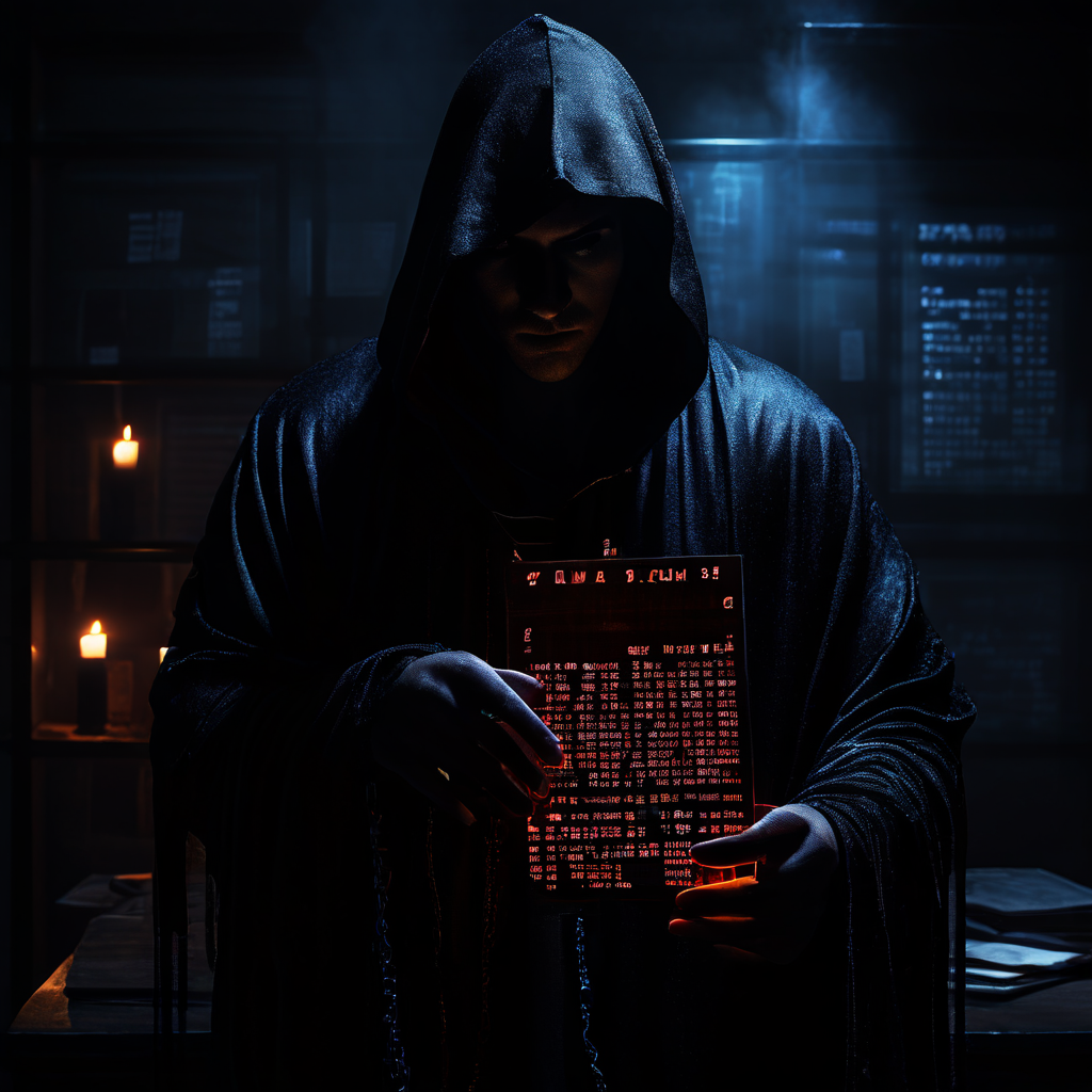 익명의 해커가 데이터베이스에서 유출된 개인정보인 전화번호를 단돈 몇 푼에 불법 거래하는 개인정보 블랙마켓의 심각성을 보여주는 이미지입니다.