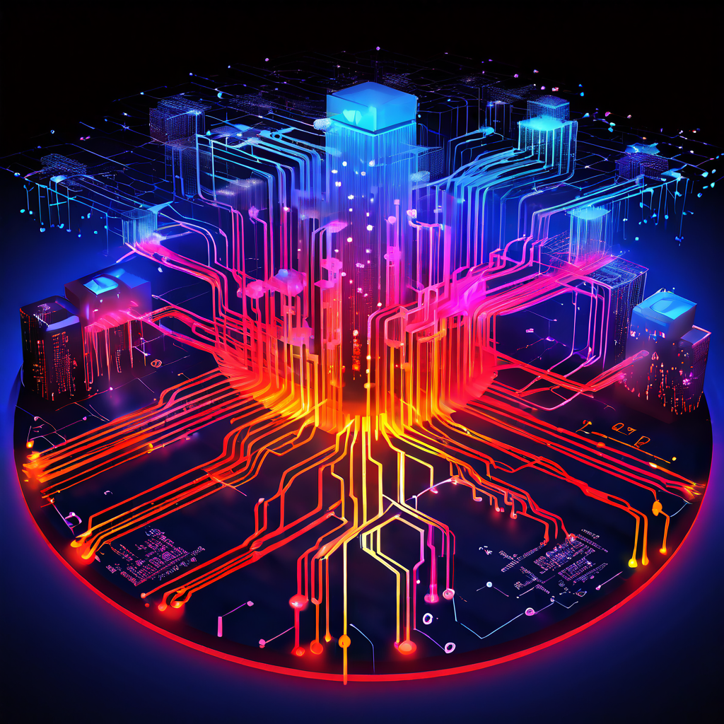 다양한 소스에서 들어오는 여러 데이터 스트림을 중앙 허브에서 하나로 통합하여 처리하는 API 집계 아키텍처의 구조를 시각적으로 설명하는 이미지.