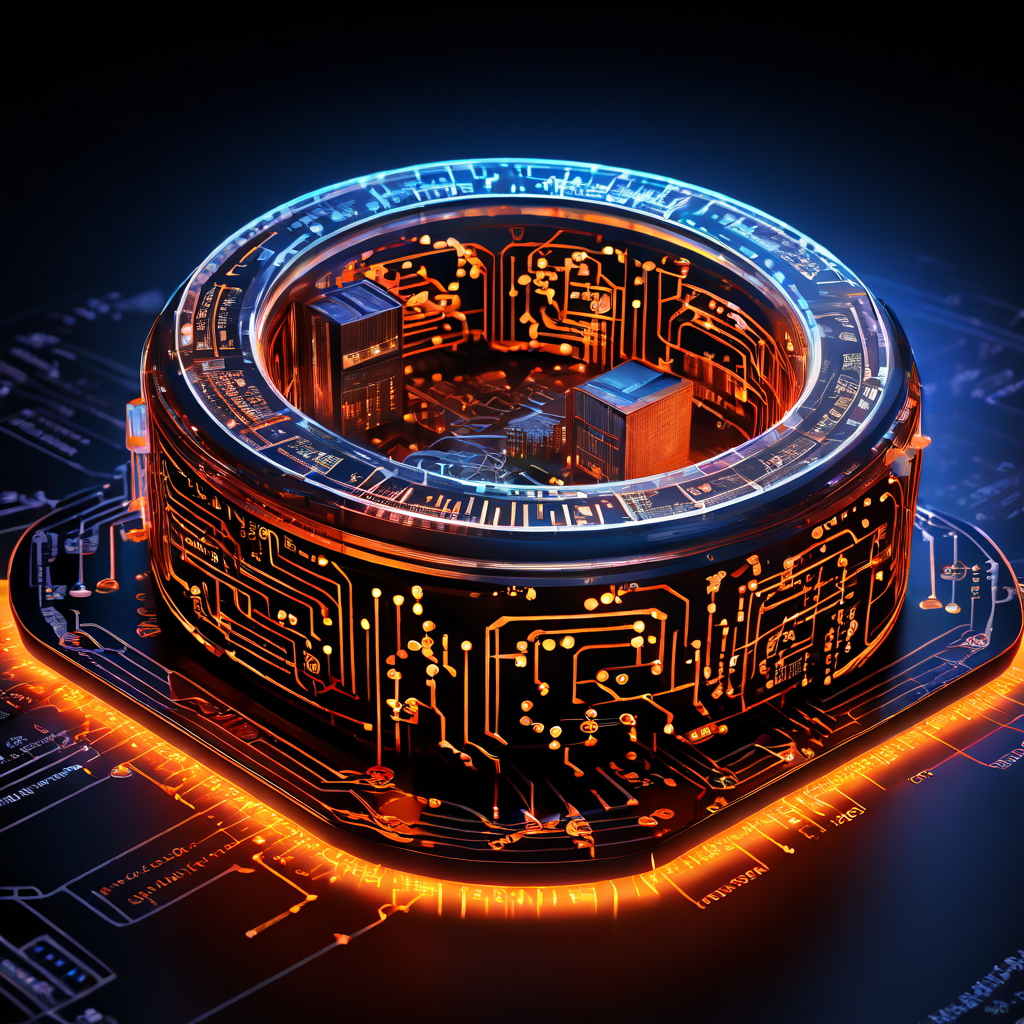 기업의 정보와 데이터를 정교한 알고리즘이 분석하여 커뮤니티의 신뢰를 상징하는 디지털 인증 배지를 획득하는 과정을 설명하는 이미지.