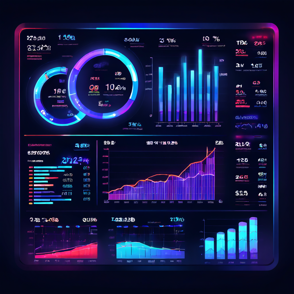 스포츠 데이터 분석 대시보드에서 팀과 개별 선수의 객관적인 지표를 다양한 차트와 그래프로 시각화하여 핵심 성과 지표(KPI)를 직관적으로 보여주는 이미지