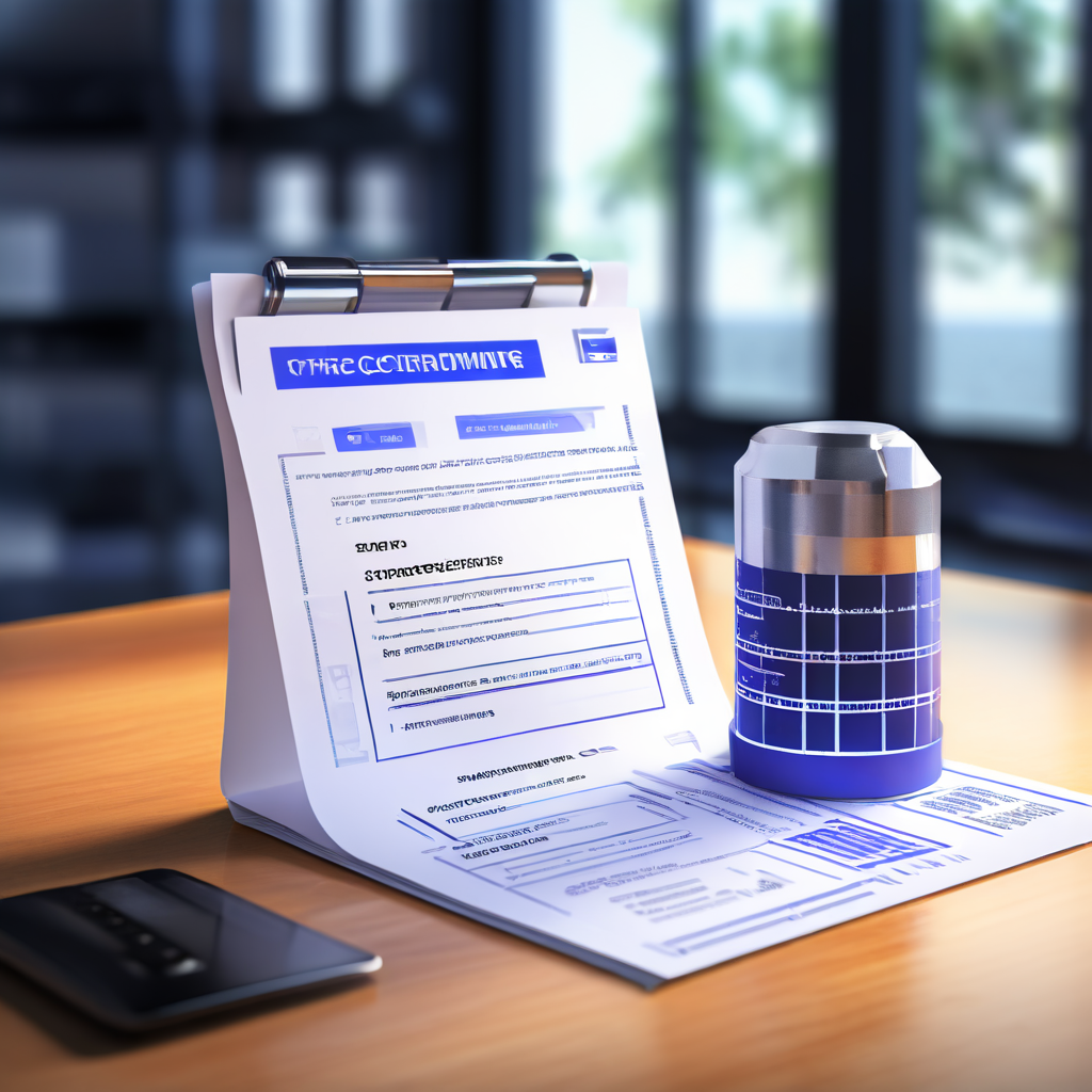 공식적인 승인 절차를 거친 디지털 문서의 보안성을 상징적으로 보여주는 이미지로, 공인 스탬프와 바코드가 적용된 문서 위에 투명한 자물쇠 아이콘과 승인 단계의 흐름도가 중첩되어 있습니다.