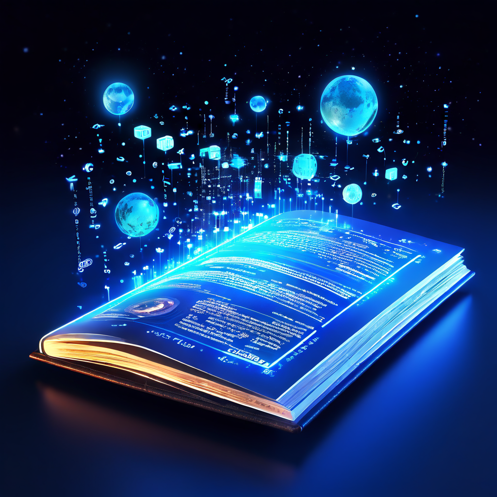 사고 없는 기간 데이터의 핵심 개념과 기록 방식을 상징적으로 표현한, 우주 공간에 떠 있는 빛나는 디지털 원장이 데이터 흐름과 안전 아이콘으로 채워져 있는 모습을 담은 이미지입니다.